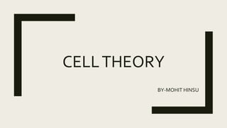 CELLTHEORY
BY-MOHIT HINSU
 