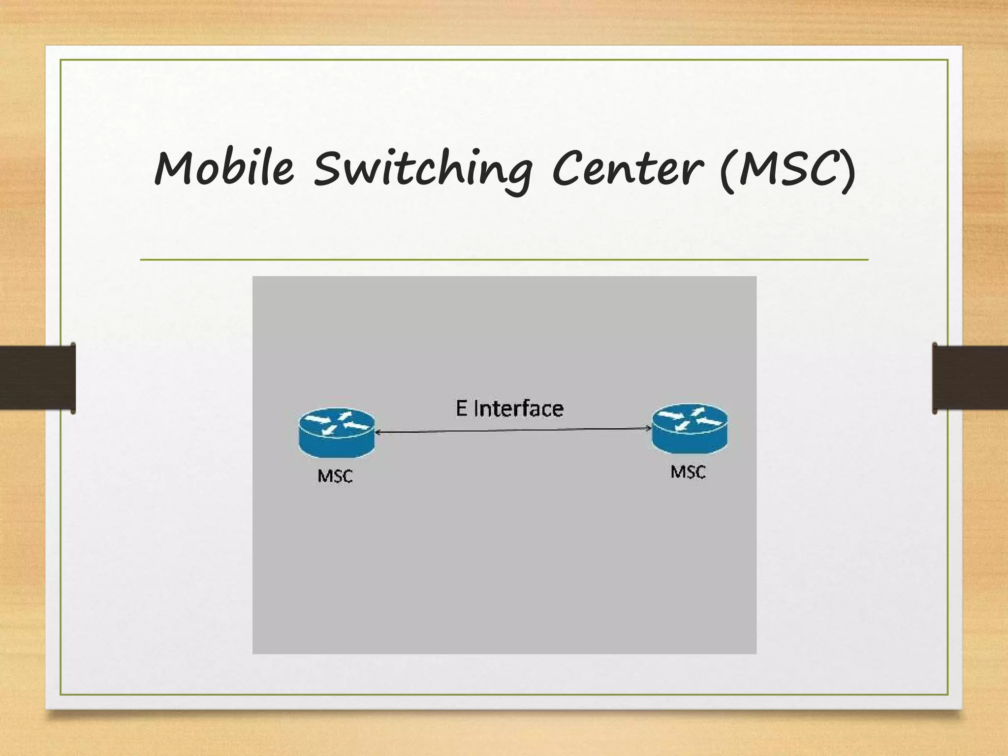 Mobile Switching Center (MSC)
 