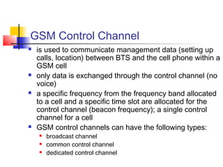Communications Applications Control Channel Example Cellular communication | PPT