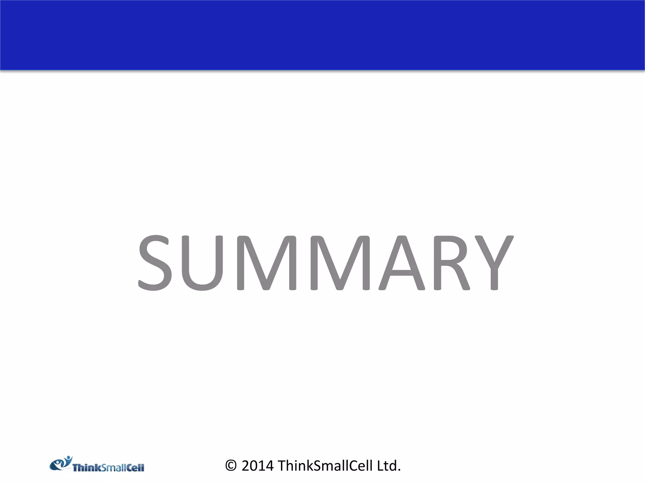 SUMMARY 
© 
2014 
ThinkSmallCell 
Ltd. 
 