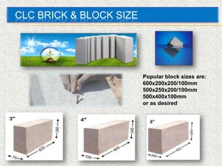 Cellular light weight concrete block CLC technology