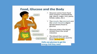 (all body cells).
Cells use glucose to get the
energy that they need.
 