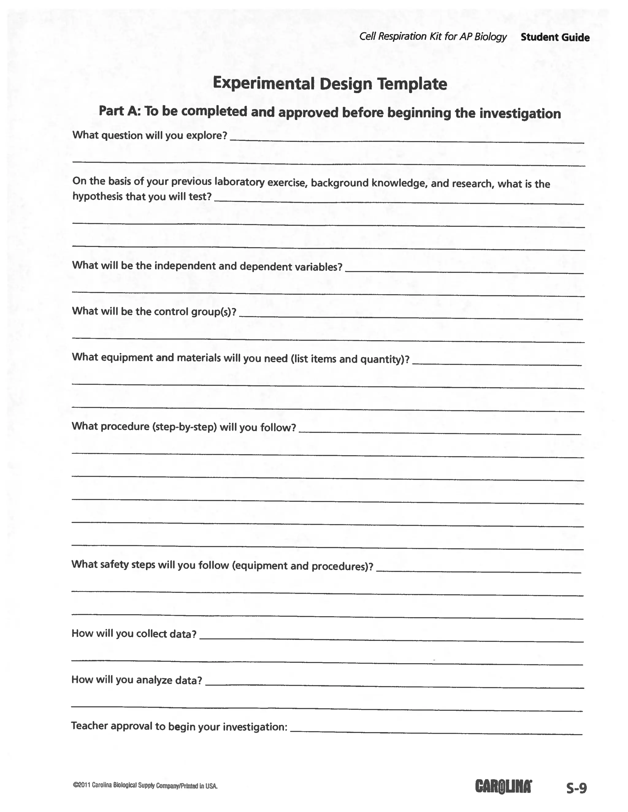 Cellular respiration lab