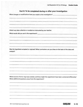 Cellular respiration lab