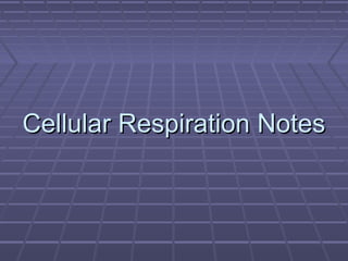 Cellular Respiration NotesCellular Respiration Notes
 
