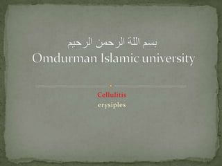 Cellulitis erysiples بسم اللة الرحمن الرحيم Omdurman Islamic university 