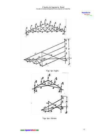 15
Cátedra de Ingeniería Rural
Escuela Universitaria deIngeniería Técnica Agrícola de Ciudad Real
Viga tipo Inglés.
Viga tipo Alemán.
 