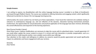 CELPIP Writing Sample Questions With Answers (Task 1 and Task 2) | PPTX