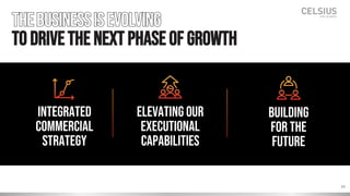 theBusinessIsEvolving
to Drivethe Next Phaseof Growth
Integrated
COMMERCIAL
STRATEGY
ELEVATING OUR
EXECUTIONAL
CAPABILITIES
BUILDING
FOR THE
FUTURE
34
 