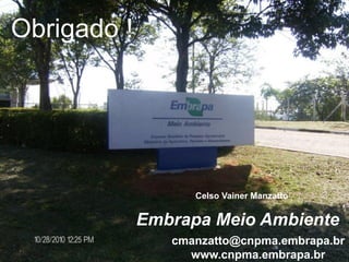 Obrigado !




                   Celso Vainer Manzatto


             Embrapa Meio Ambiente
                cmanzatto@cnpma.embrapa.br
                  www.cnpma.embrapa.br
 