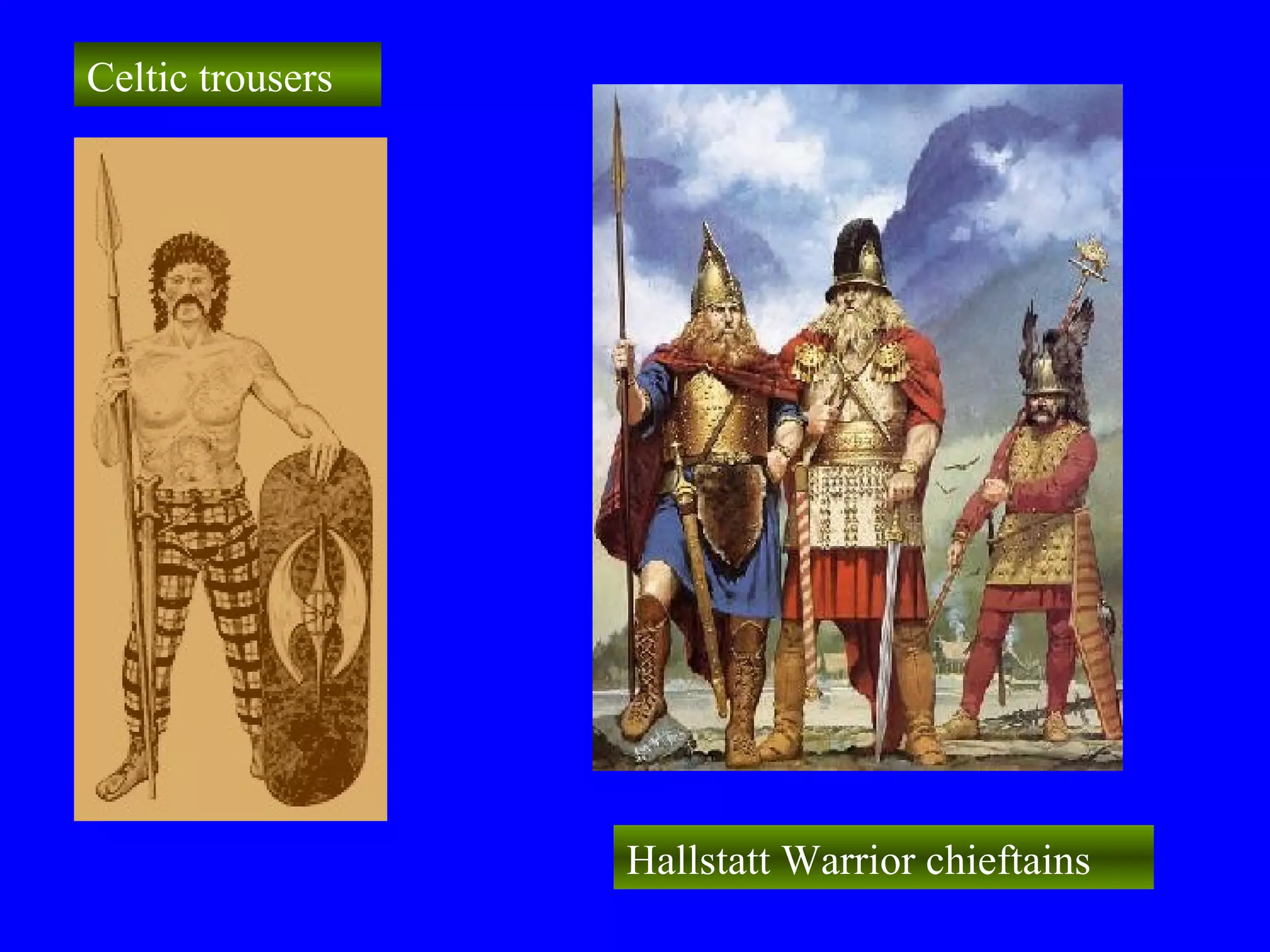 Hallstatt Warrior chieftains Celtic trousers