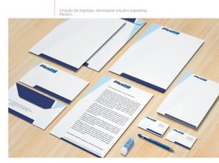 Criação de logotipo, identidade visual e papelaria.
Plestin.
 