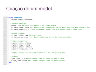 Criação de um model