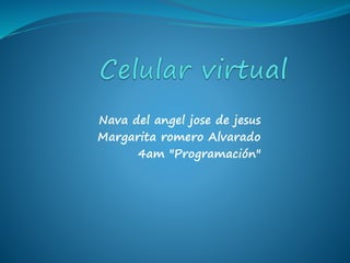 Nava del angel jose de jesus
Margarita romero Alvarado
4am "Programación"
 