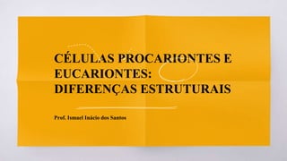 CÉLULAS PROCARIONTES E
EUCARIONTES:
DIFERENÇAS ESTRUTURAIS
Prof. Ismael Inácio dos Santos
 