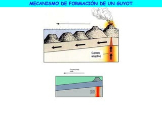 Centro
eruptivo
MECANISMO DE FORMACIÓN DE UN GUYOT
 
