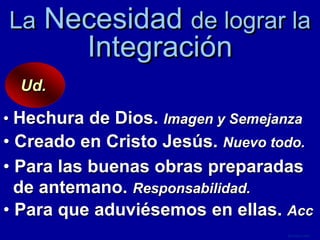 Mantener al grupo en unidad espiritual.PROPOSITO DE LAS CELULAS   (T.I.C)Instruir / Instruction. Su Plan Ef. 4:11-12.Hch. 13:44-49. logos. La palabra escrita de Dios.Rom. 10:17.  ¿Puede un Cristiano tener fe (en todo)  sin conocer la Palabra (rhma)?. 1 Co. 12, Rom. 12, Ef. 4:11. Dones y Personalidad.1 Co. 12:13. Bautismo en el cuerpo. Iglesia Local.1 Jn. 3:2. Hijos, Herederos, Siervos, Amigos, Transformadores de Dios.* 5 Pasos; 1) Información,  2) Meditación, 3) Con-clusión, 4) Decisión  5) Acción.