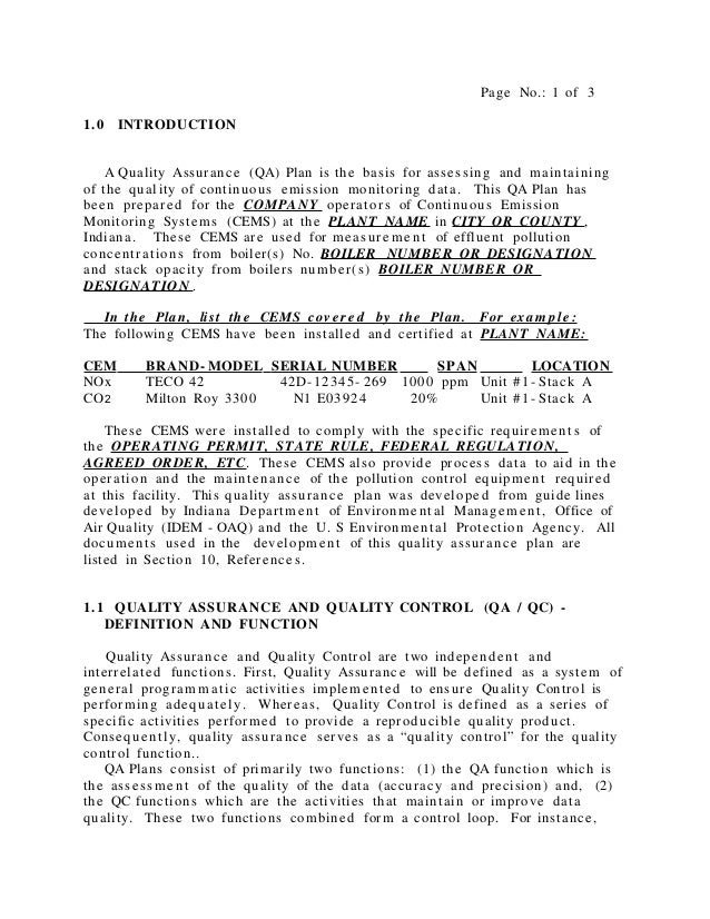 Cem com exampleqa_qc_plan