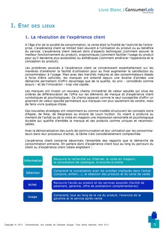 Comprendre et piloter l'expérience client - Consumerlab - Avril 2013