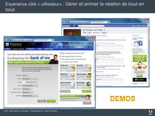1) Expérience utilisateur : côté « client »2) Expérience utilisateur : côté « Agent /conseiller »14Démonstrations et exemples