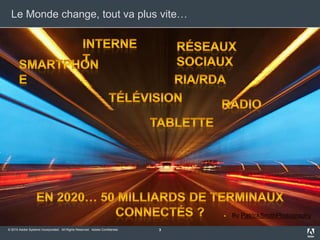Le Monde change, tout va plus vite…3InternetRéseauxSociauxSmartphoneRIA/RDATélévisionRadioTabletteEn 2020… 50 Milliards de terminauxconnectés ?By PatrickSmithPhotography