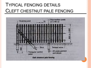 TYPICAL FENCING DETAILS
CLEFT CHESTNUT PALE FENCING
 