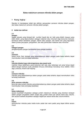 Cemaran mikroba pangan sni (5) | PDF