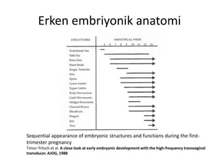 Erken embriyonik anatomi
Sequential appearance of embryonic structures and functions during the first-
trimester pregnancy...