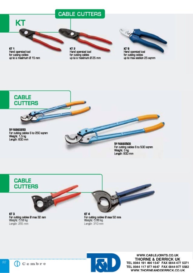 Cembre KT3 Ratchet Cable Cutters