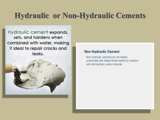 Hydraulic or Non-Hydraulic Cements
 