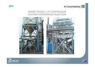 DENSE PHASE L-I-W CONTINUOUS
SYSTEM FOR BIOMASS INJECTION
 