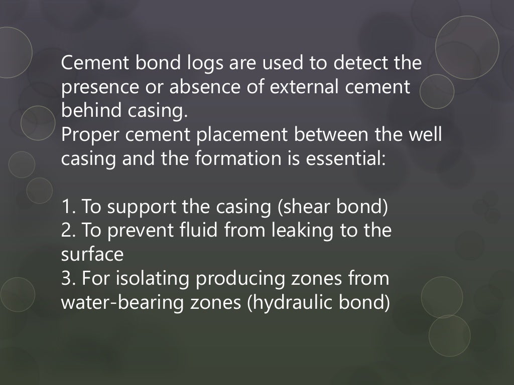 Cement bond log