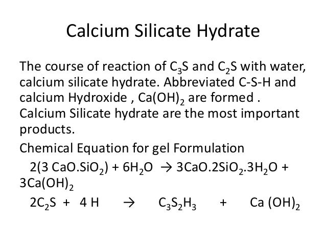 Calciu Blog: Calcium Silicate Hydrate Chemical Formula