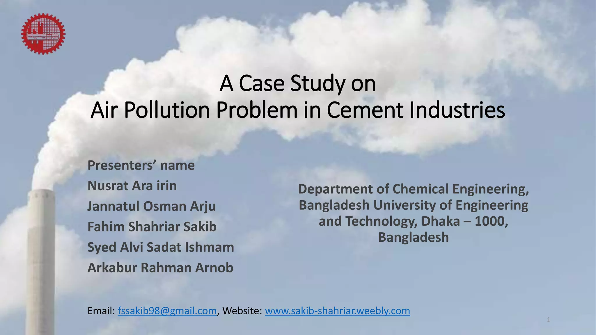 A case study on Air Pollution in Cement Industry | PPTX