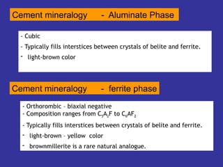 Cement mineralogy and hydration of cement minerals | PPTX