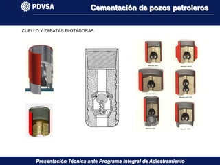 Presentación Técnica ante Programa Integral de Adiestramiento
Cementación de pozos petroleros
CUELLO Y ZAPATAS FLOTADORAS
 