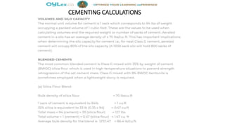 CEMENTING CALCULATIONS
 