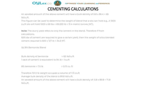 CEMENTING CALCULATIONS
 