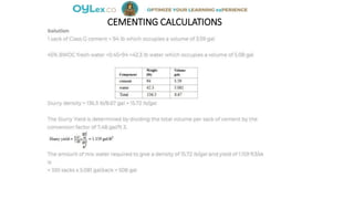 CEMENTING CALCULATIONS
 