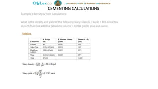 CEMENTING CALCULATIONS
 