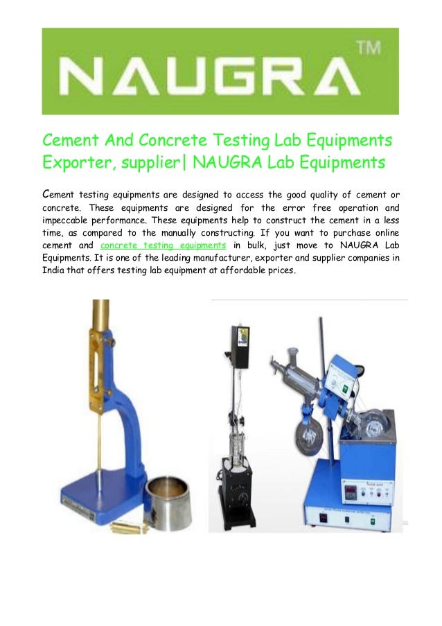 Cement And Concrete Testing Lab Equipments Exporters