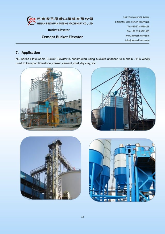 Cement bucket elevator product introduction PDF