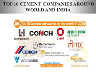 TOP 10 CEMENT COMPANIES AROUND
WORLD AND INDIA
 