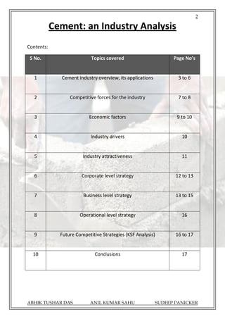 Cement Industry Analysis | PDF