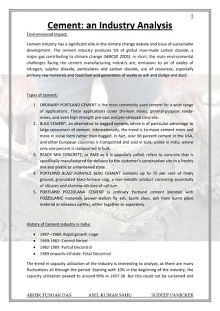 Cement Industry Analysis | PDF