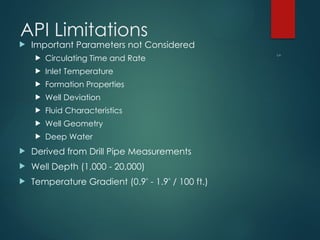 API Limitations for Cementing Temperature | PPT