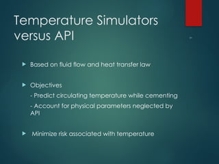 API Limitations for Cementing Temperature | PPT
