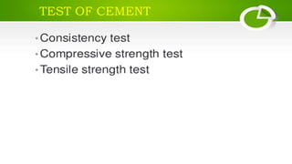 TEST OF CEMENT
 