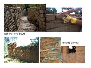 Wall with Mud Blocks
Binding Material
 