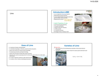 Comprehensive Overview of Lime, Cement, and Mortar in Construction | PDF